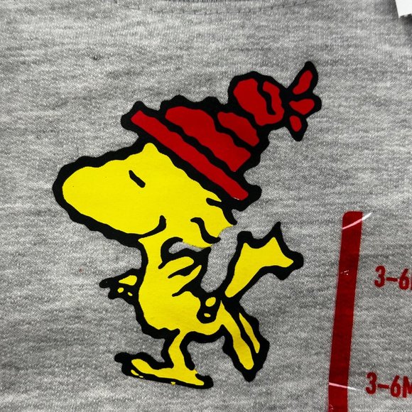 Peanuts Baby Size 3-6 Month Woodstock Long Sleeve Sweatshirt Gray New With Tags - Picture 3 of 14